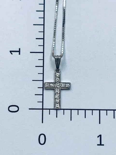 Diamond Cross in 14k White Gold