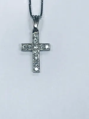 Diamond Cross in 14k White Gold
