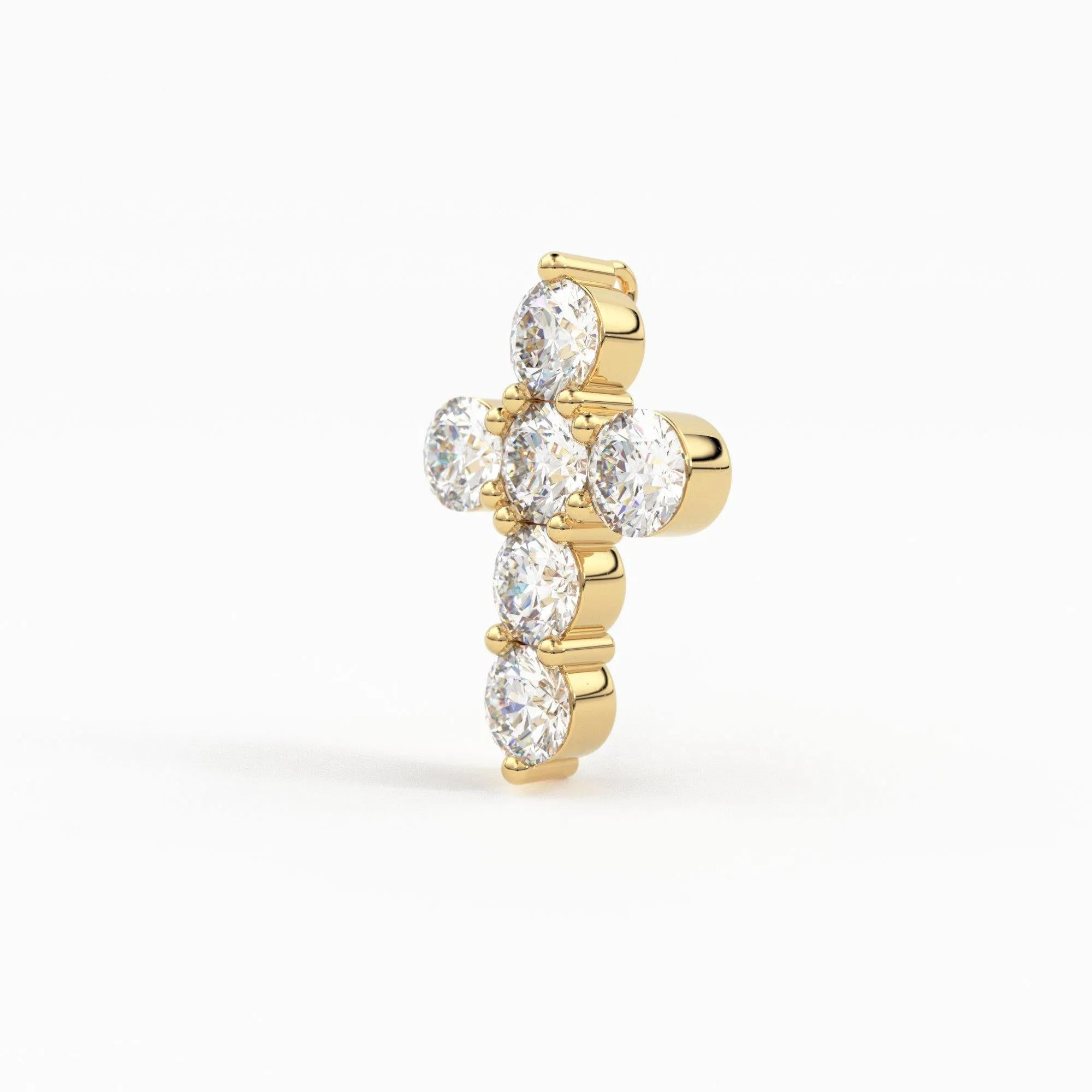 Diamond Cross Necklace / 14k Diamond Diamond Cross Pendant / Diamond Cross with Brilliant Diamonds 0.42 ctw / Communion Gift / Baptism Gift