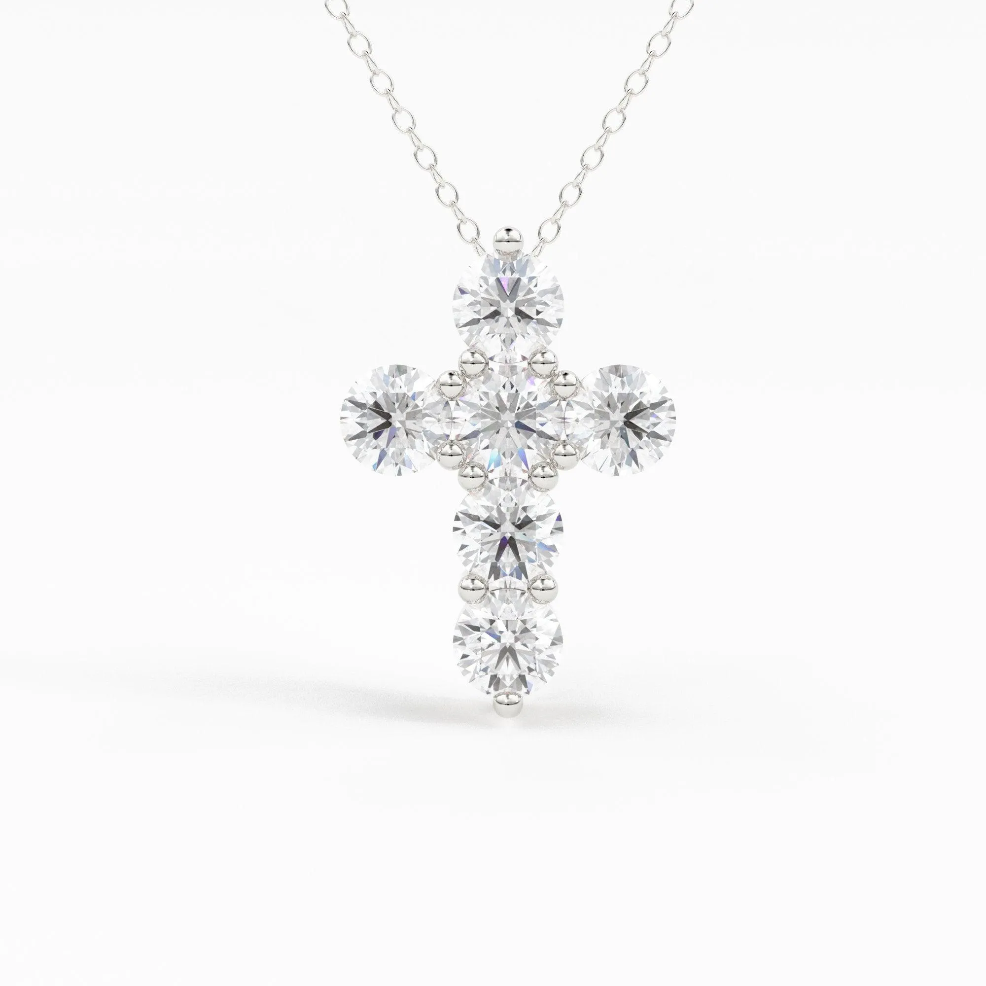 Diamond Cross Necklace / 14k Diamond Diamond Cross Pendant / Diamond Cross with Brilliant Diamonds 0.42 ctw / Communion Gift / Baptism Gift