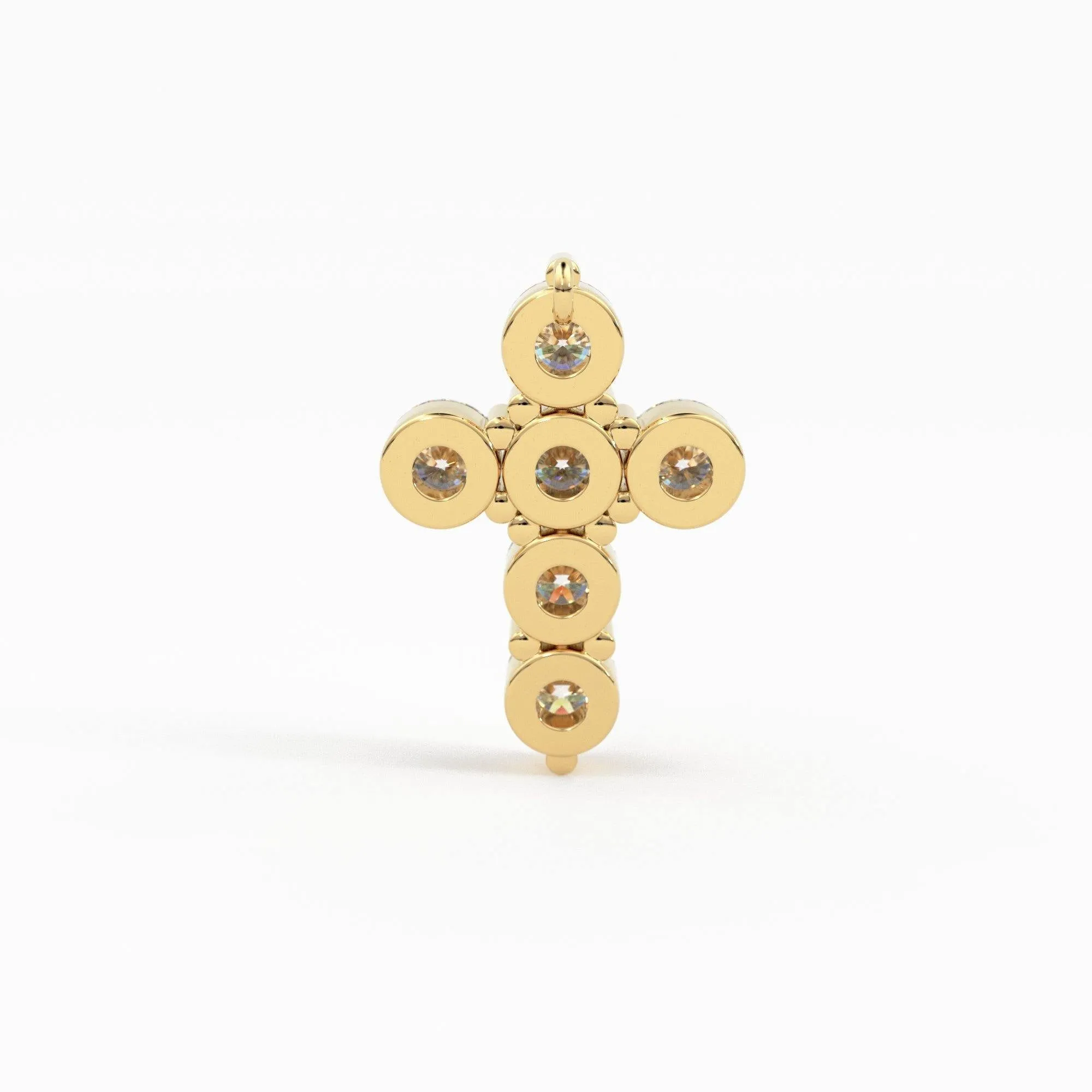 Diamond Cross Necklace / 14k Diamond Diamond Cross Pendant / Diamond Cross with Brilliant Diamonds 0.42 ctw / Communion Gift / Baptism Gift