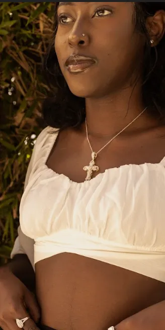 Diamond Cross Pendant - Baguette and Round Cut 1.53 Carats in 10KT Yellow Gold