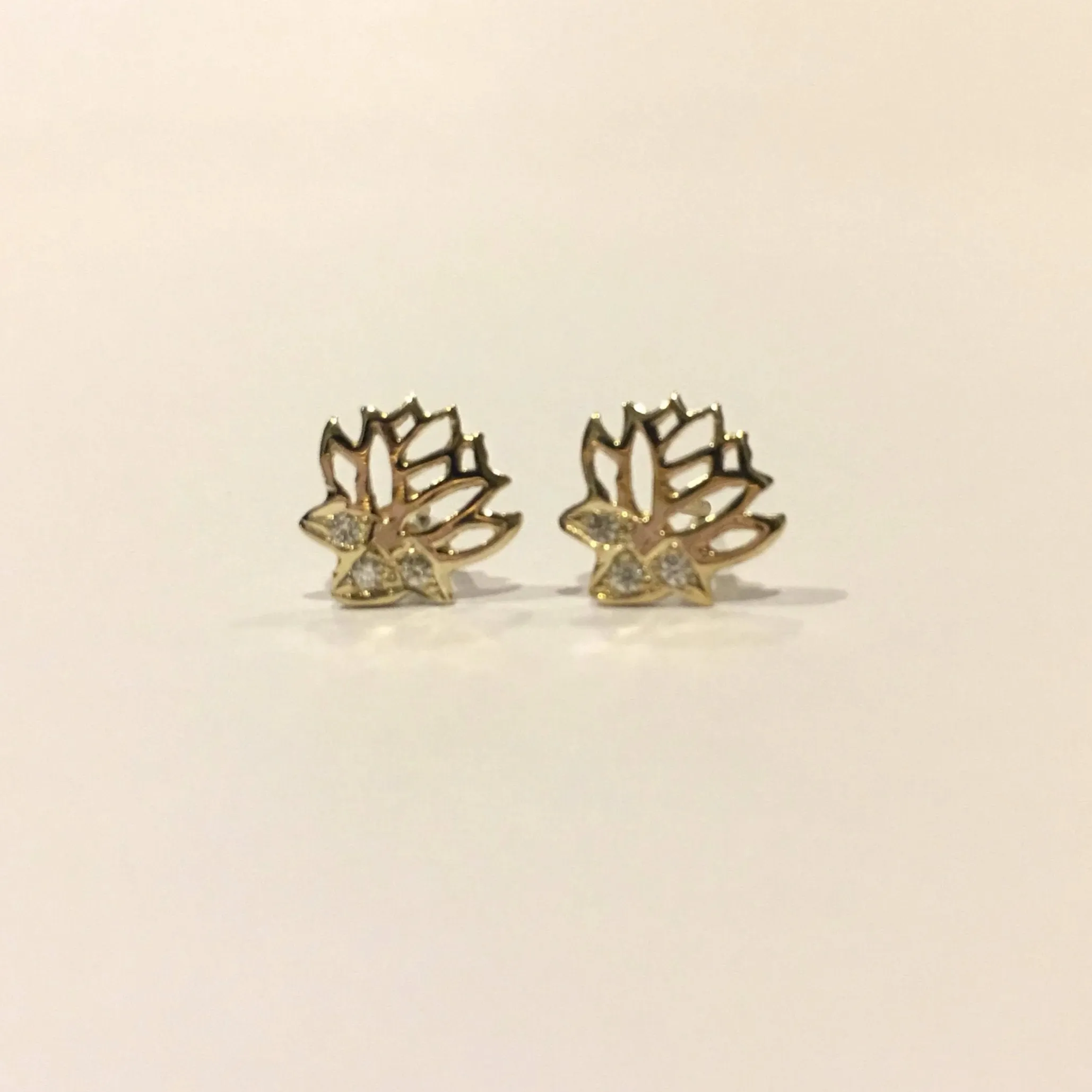 Diamond Lotus Earrings