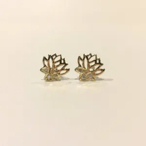 Diamond Lotus Earrings