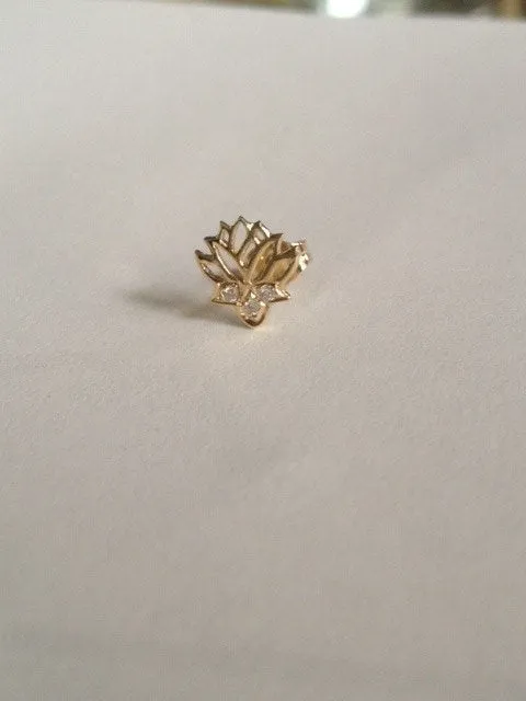 Diamond Lotus Earrings