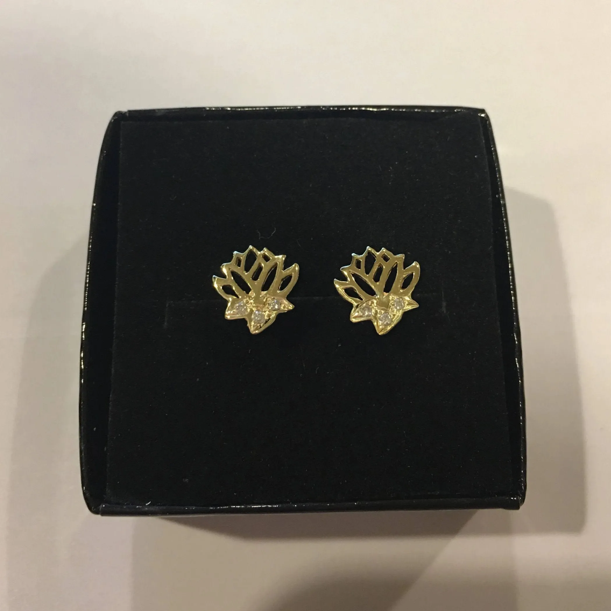 Diamond Lotus Earrings