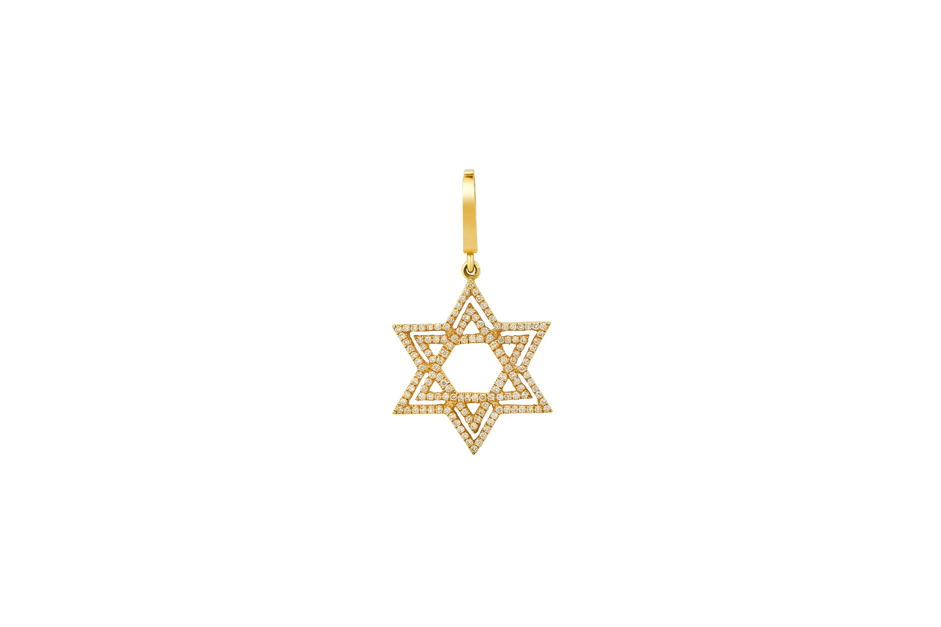 Diamond Outline Star of David Charm