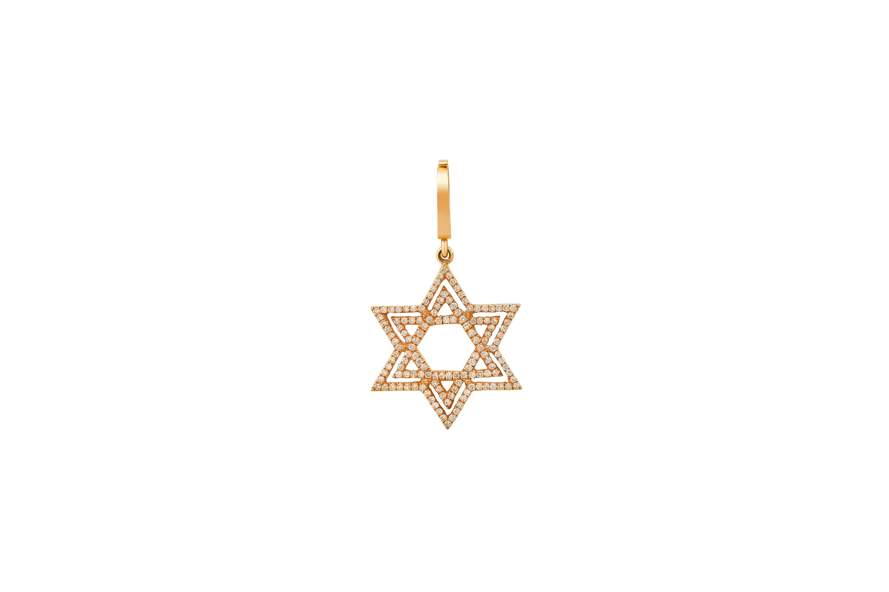 Diamond Outline Star of David Charm