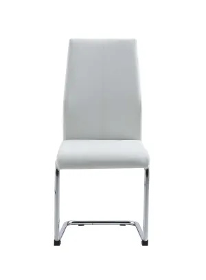 Dining Chair Wht With Wht Stitch