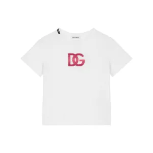 DOLCE & GABBANA KIDS COTTON LOGO-EMBELLISHED T-SHIRT