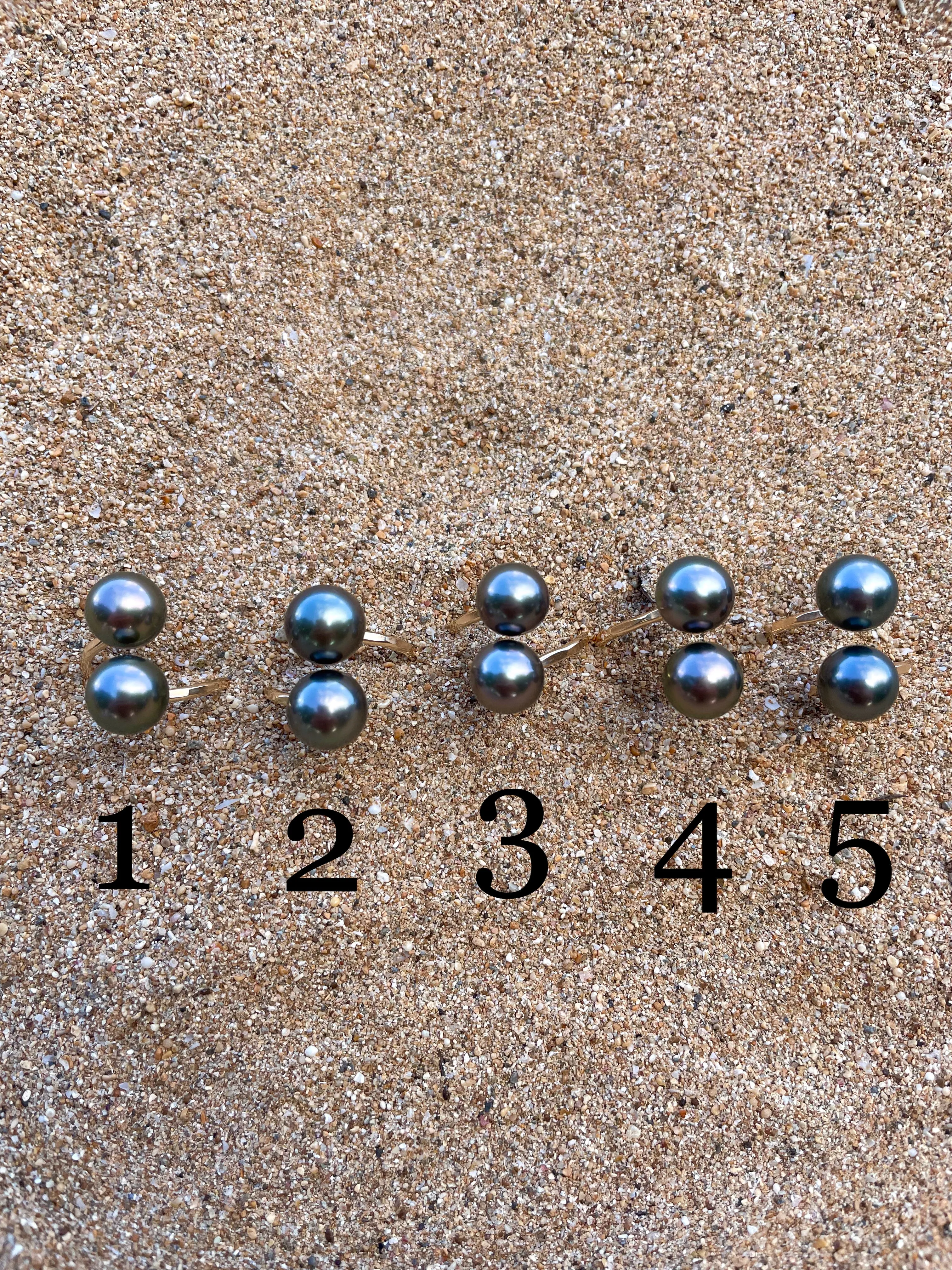 Double Tahitian Pearl Rings