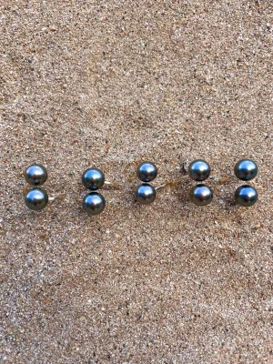 Double Tahitian Pearl Rings