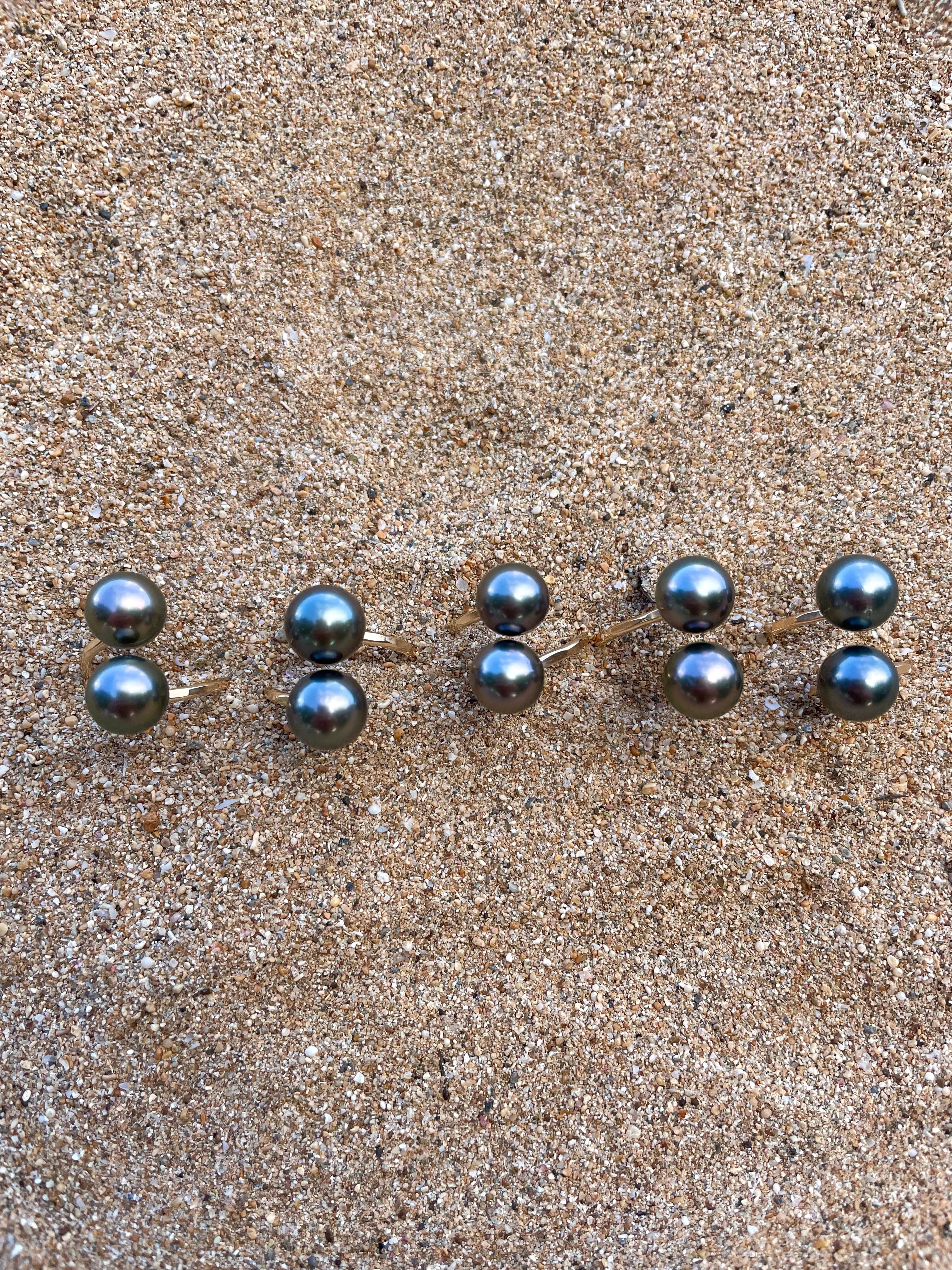 Double Tahitian Pearl Rings