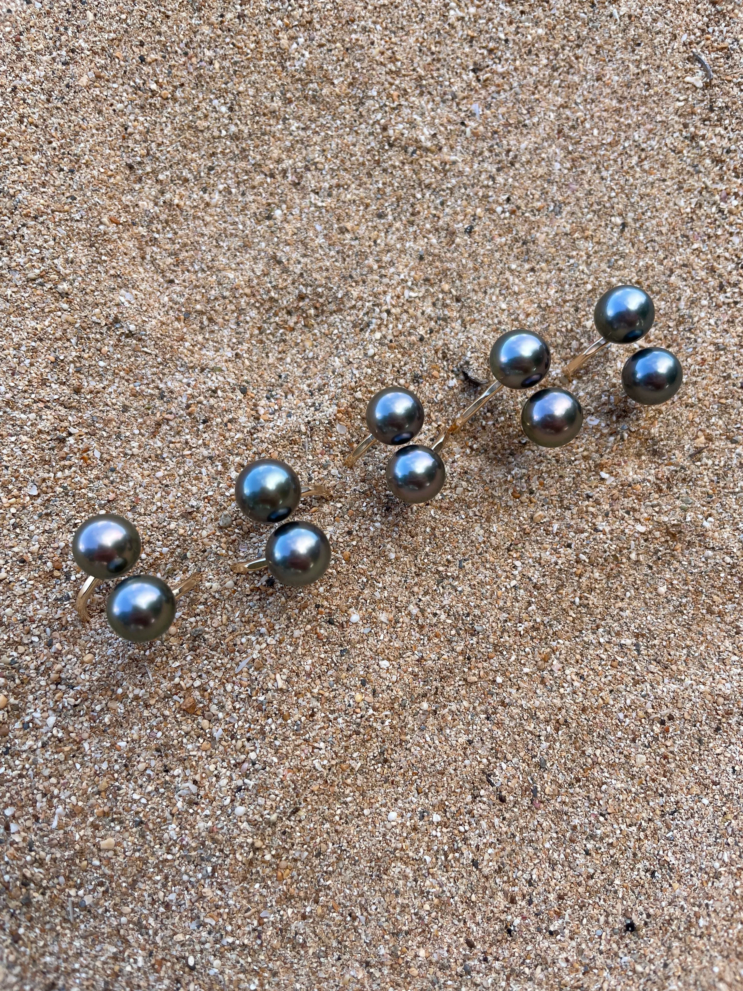 Double Tahitian Pearl Rings
