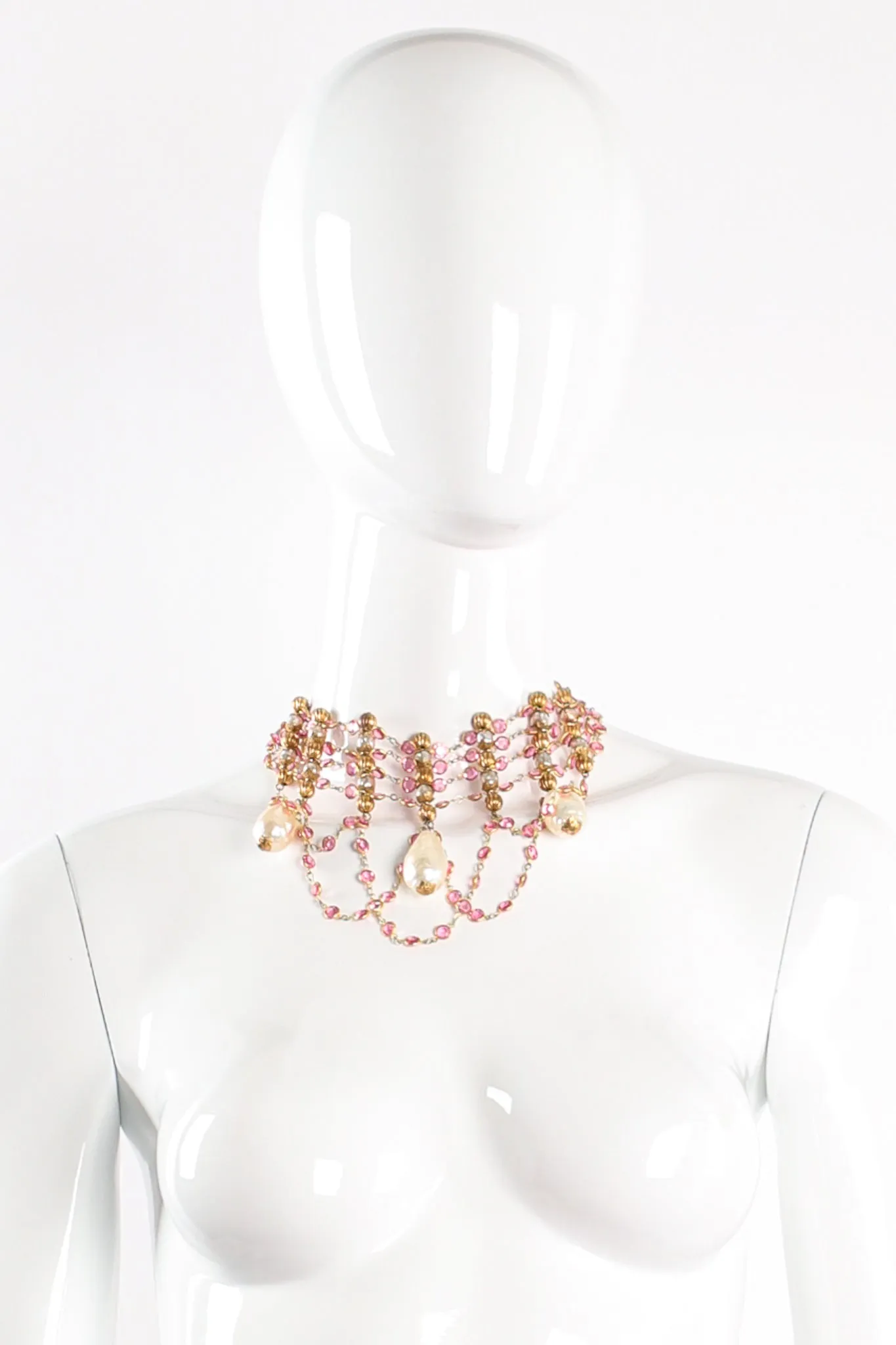 Draped Rhinestone Chain Choker