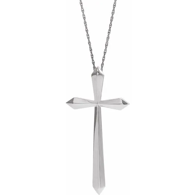 Elongated Gold Cross Necklace