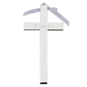 Engraved Silver Cross Religious Gift