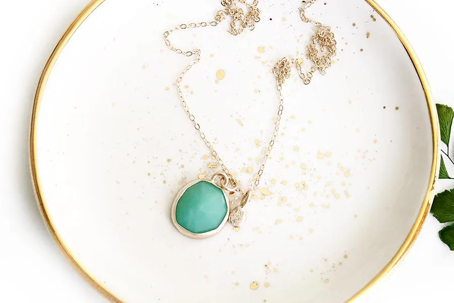 Faceted Chrysoprase Necklace