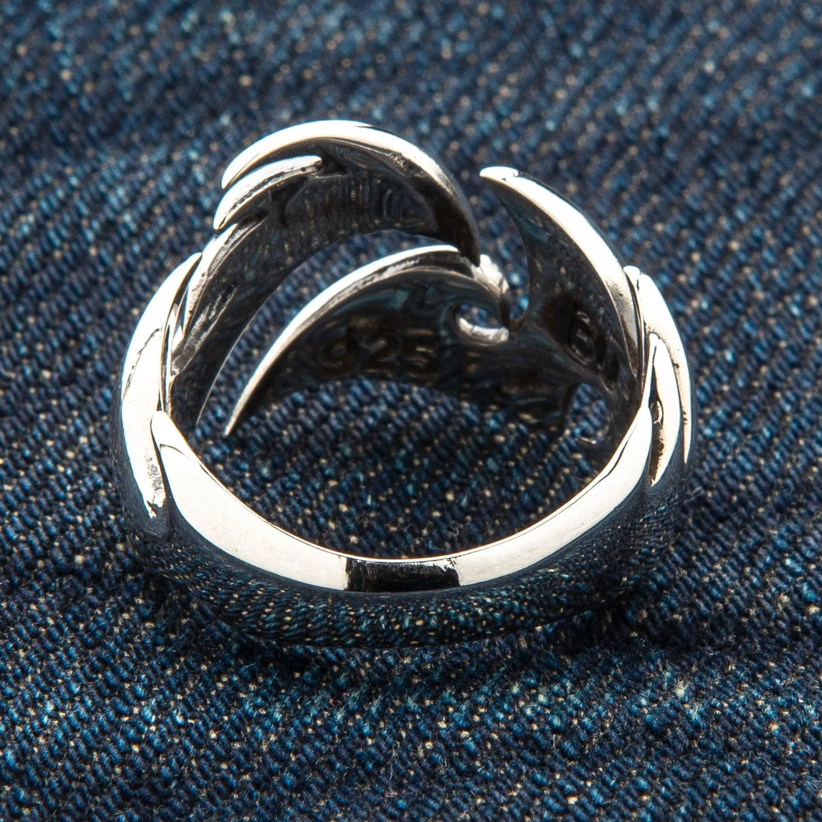 Flame Blade Tribal Tattoo Sterling Silver Gothic Ring