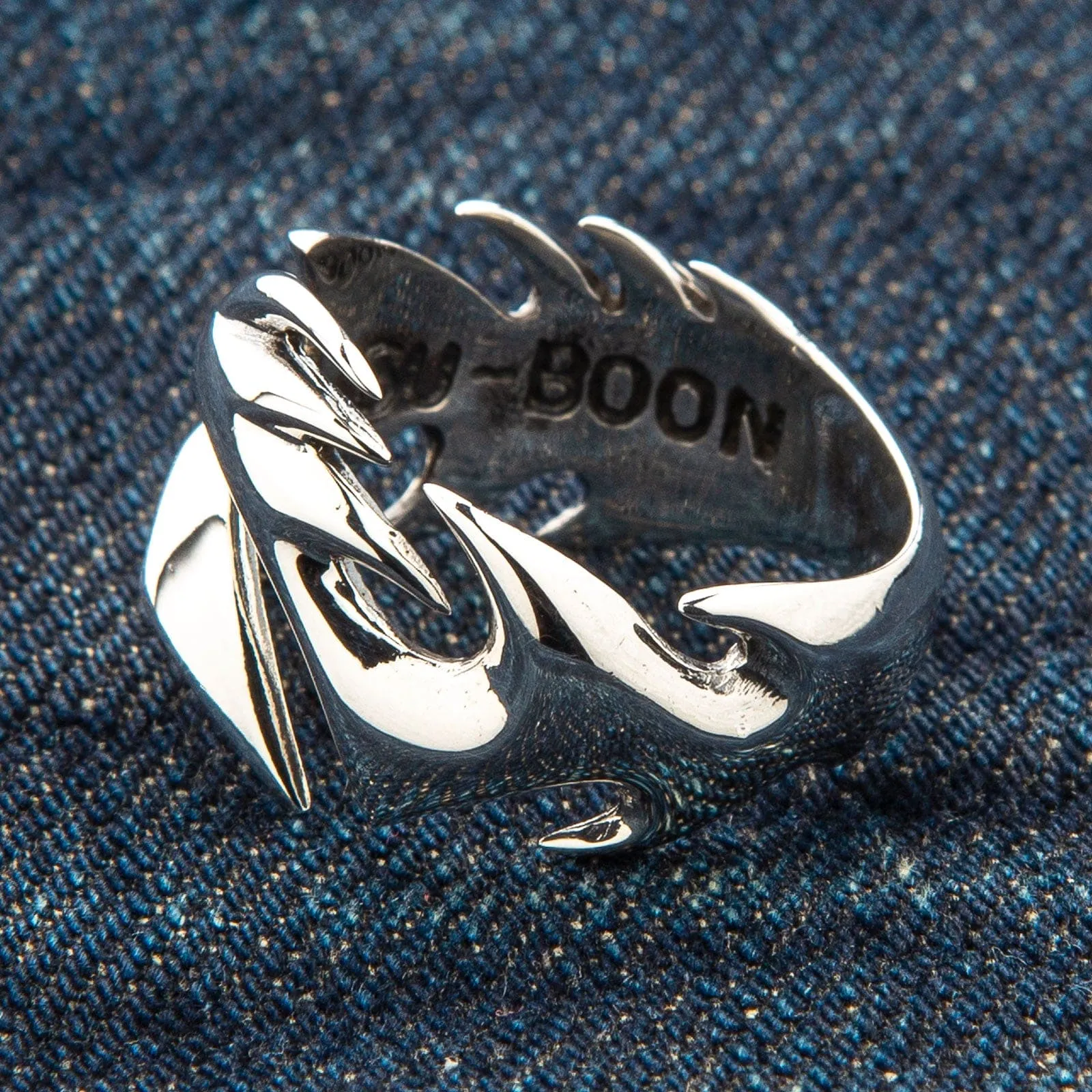 Flame Blade Tribal Tattoo Sterling Silver Gothic Ring