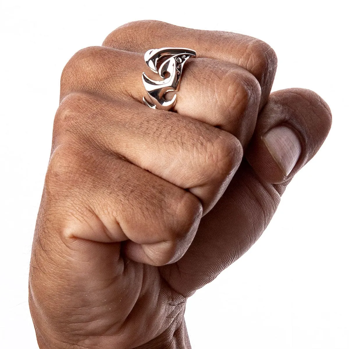 Flame Blade Tribal Tattoo Sterling Silver Gothic Ring