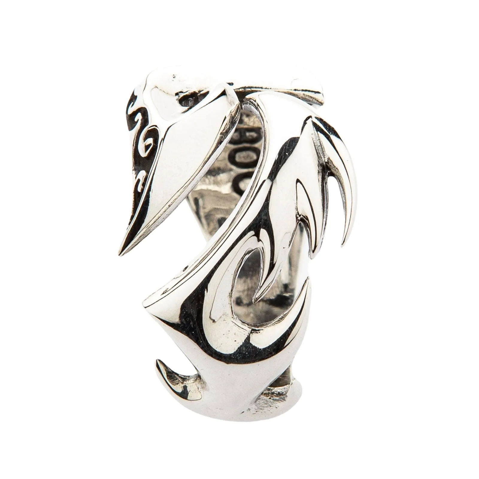 Flame Blade Tribal Tattoo Sterling Silver Gothic Ring