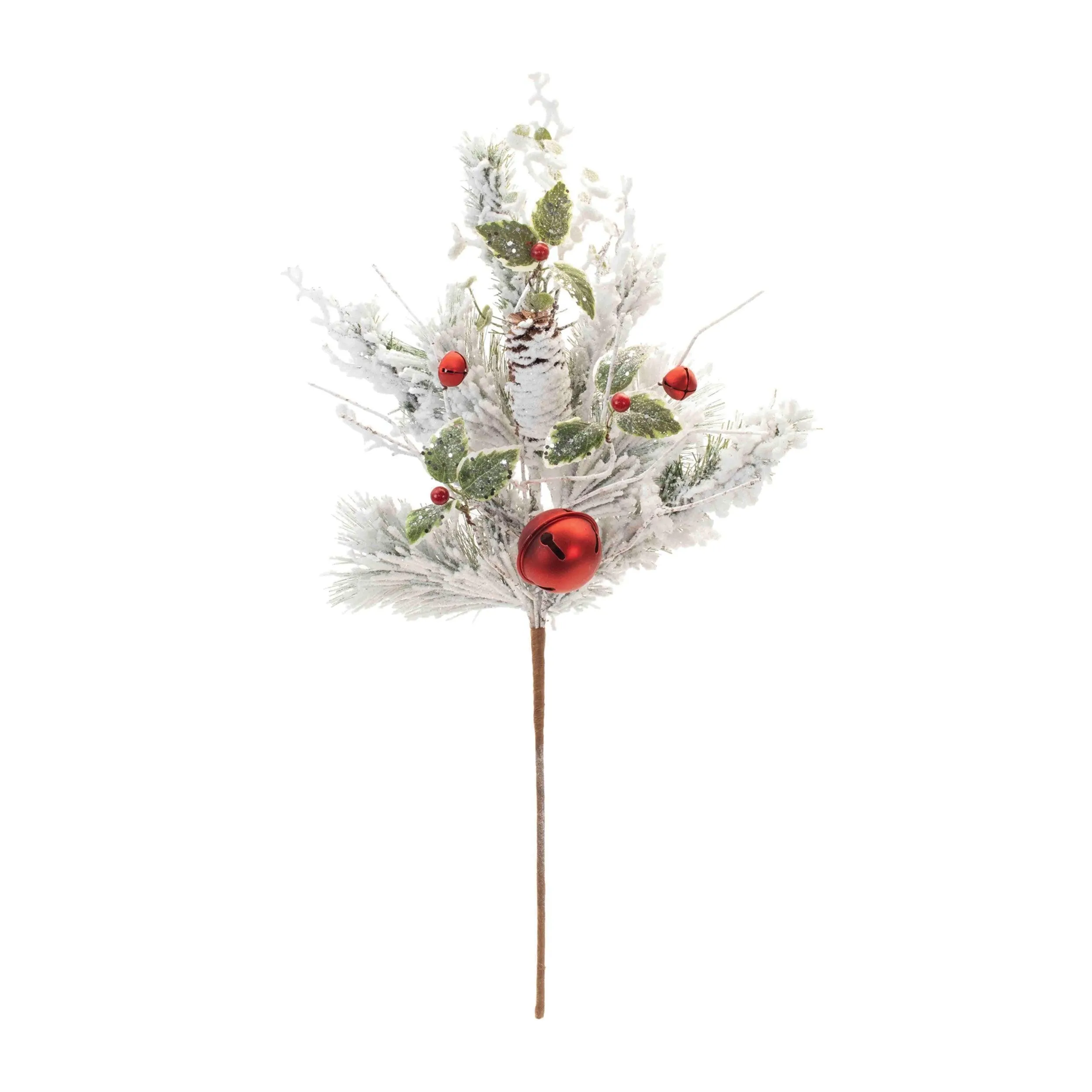 Flocked Oranment Pine Spray (Set of 2)