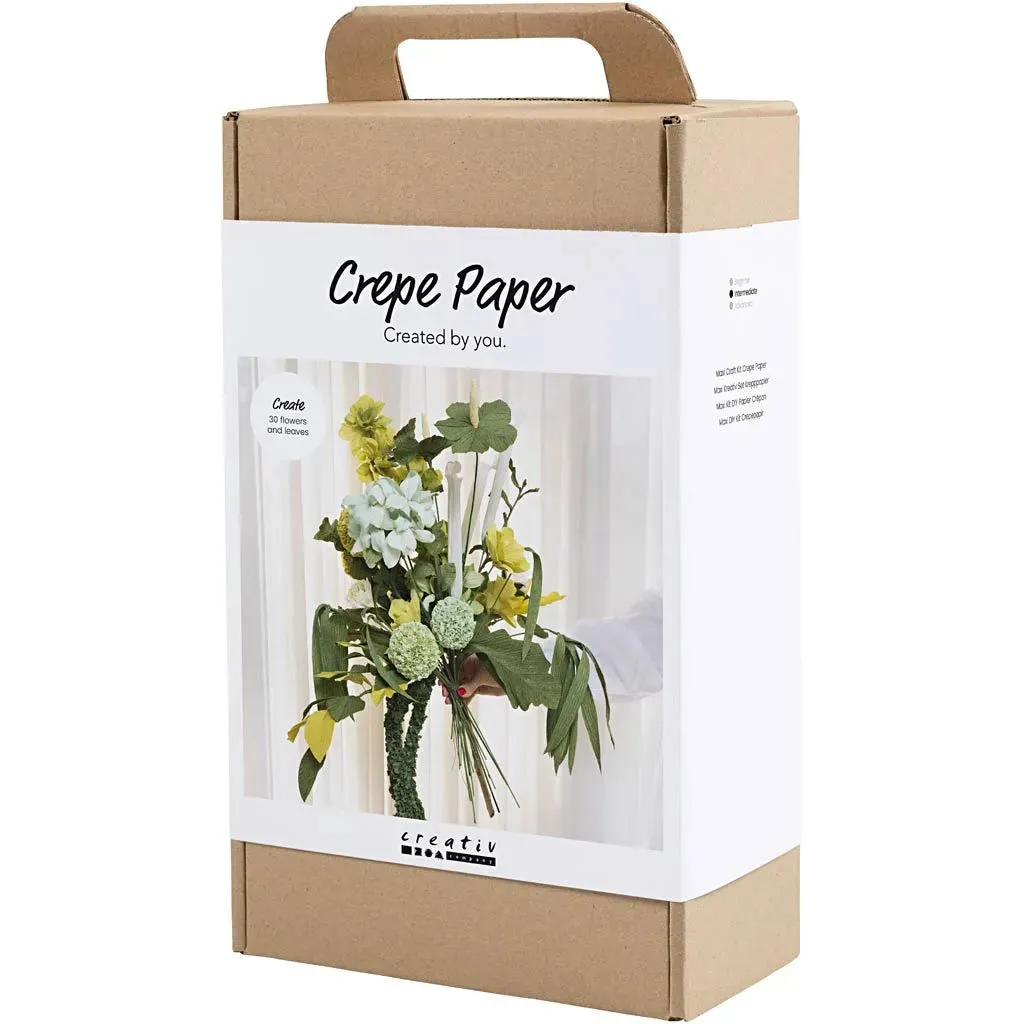 Flower Bouquet Pastel Green Maxi Crepe Paper Kit | All Materials & Instructions