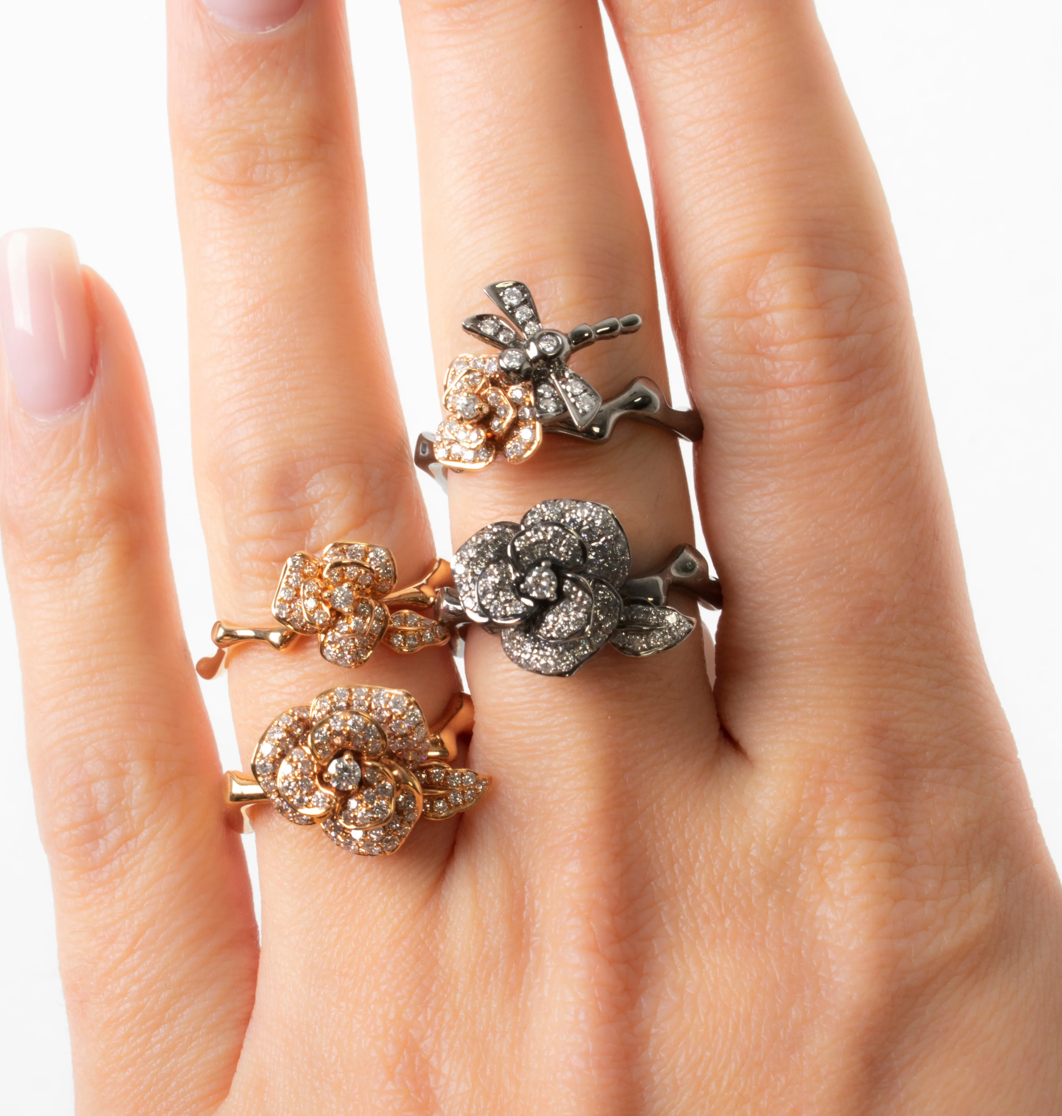 Flower Dragonfly Ring