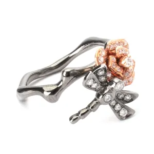 Flower Dragonfly Ring