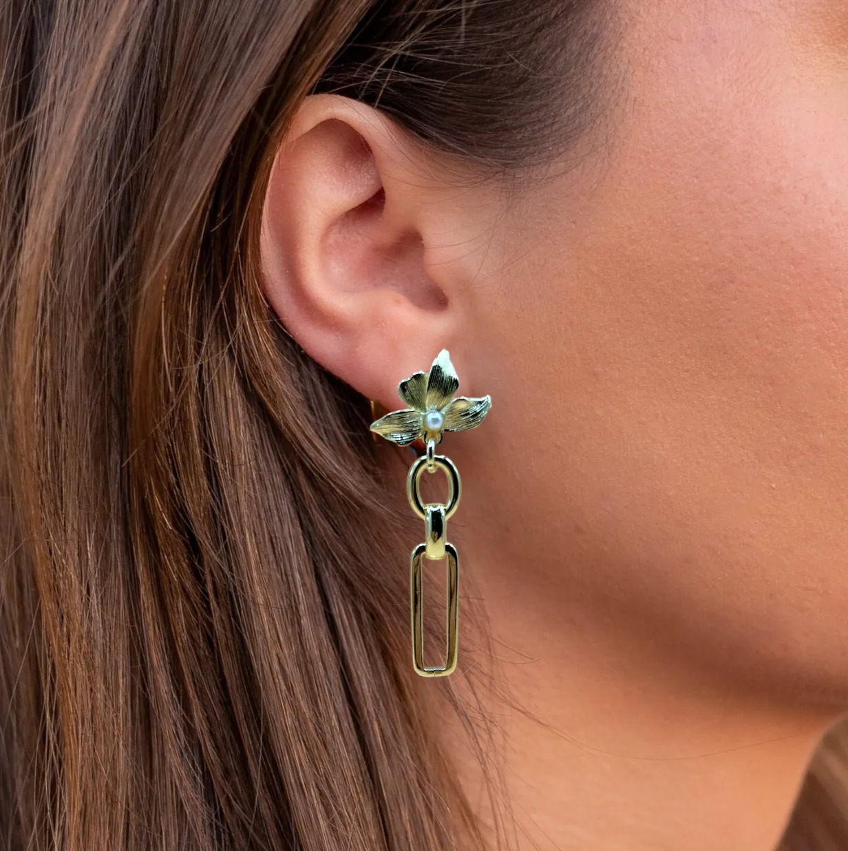 Flower Link Earrings