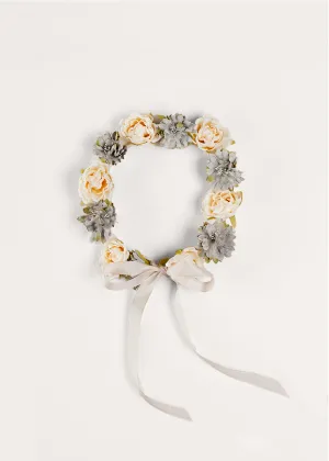 Flower Pearl Detail Crown in Teal