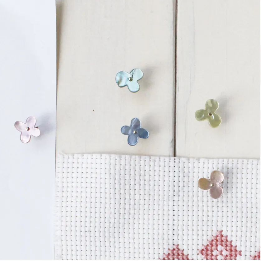 Flower Push Pins of Oyster Shell