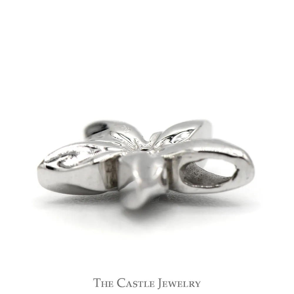 Flower Shaped Diamond Pendant in 14k White Gold