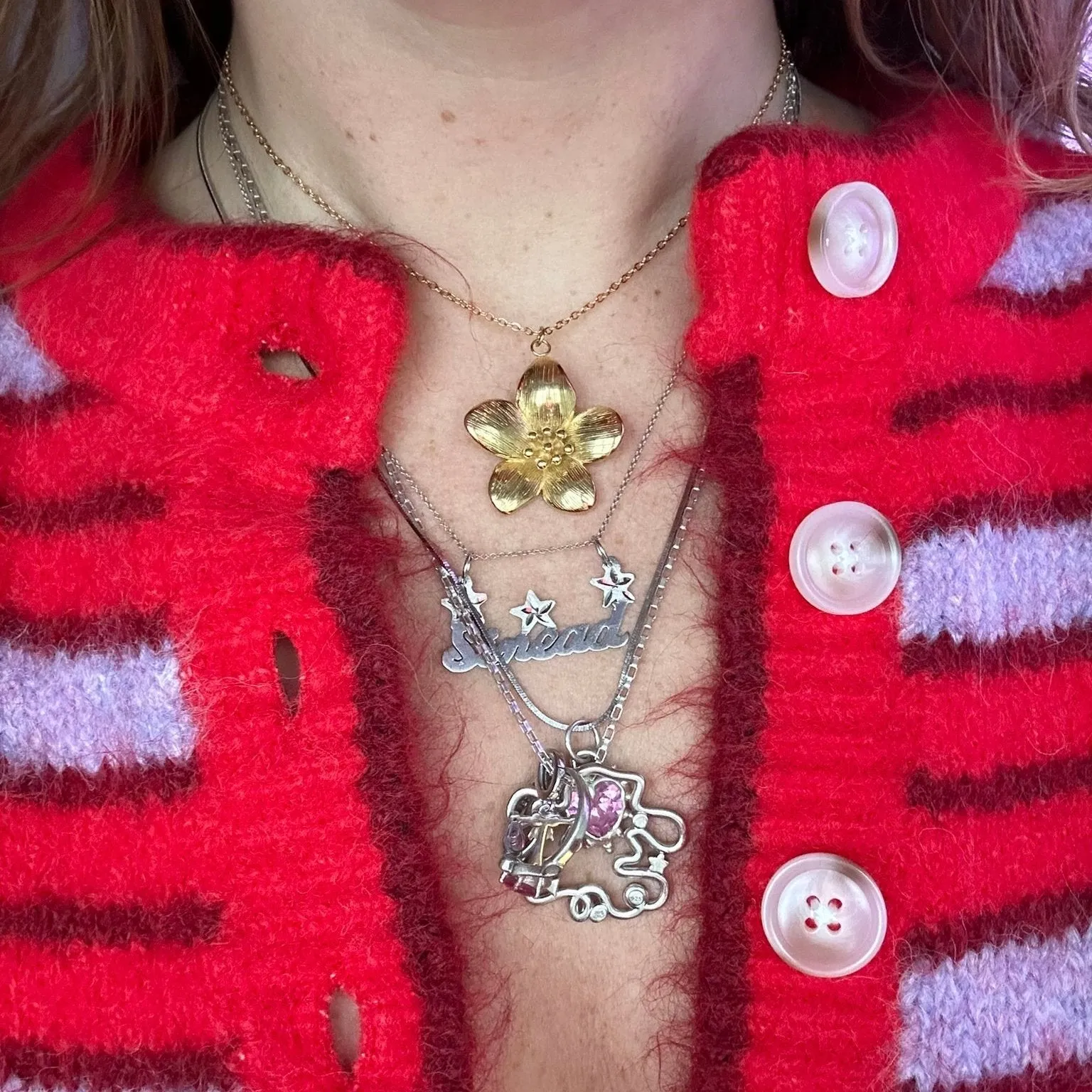 Forget Me Not Necklace Gold