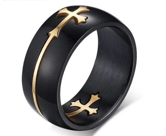Freemason Cross Pattée Solid Stainless Steel Ring