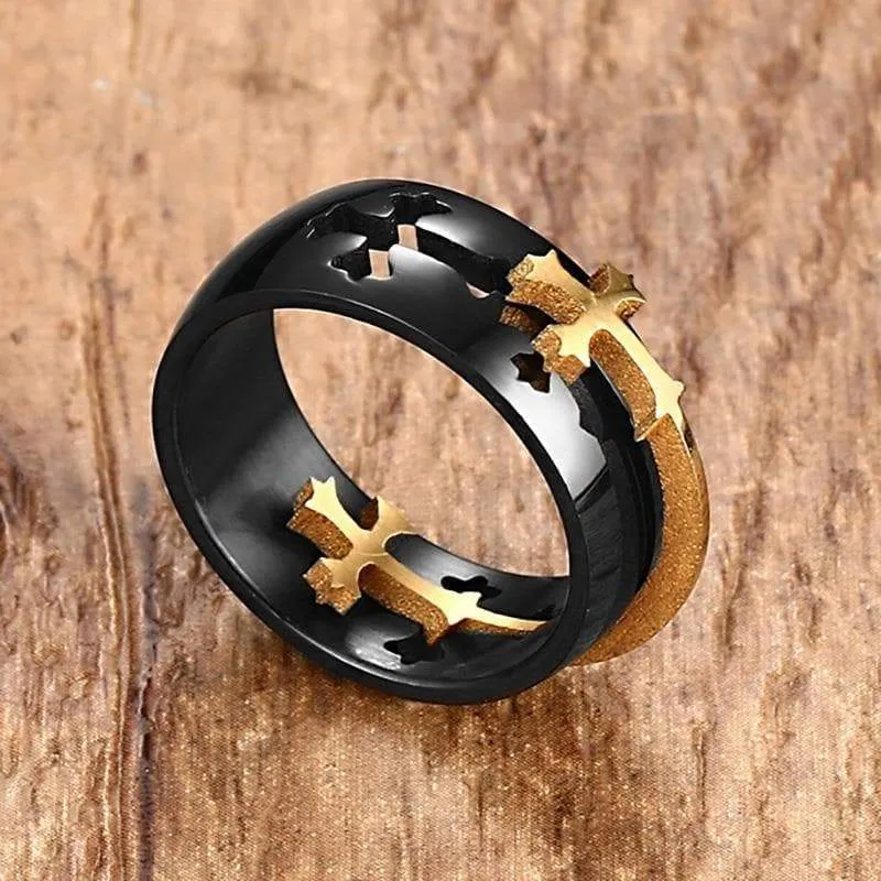 Freemason Cross Pattée Solid Stainless Steel Ring