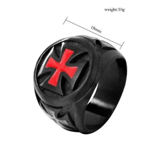 Freemason Cross Pattée Stainless Steel Ring