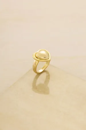 Full Heart 18k Gold Plated Ring
