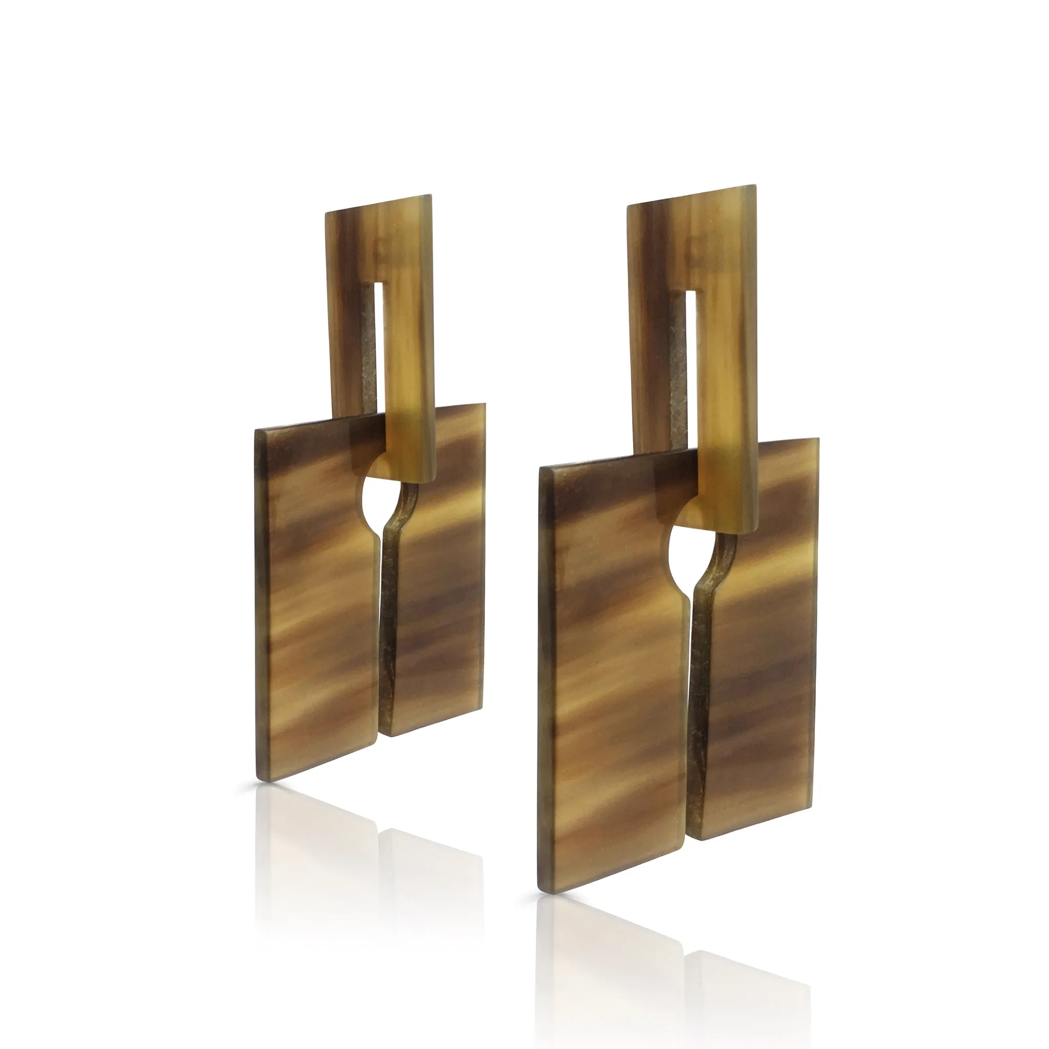 Genuine Buffalo Horn and Silver Earrings