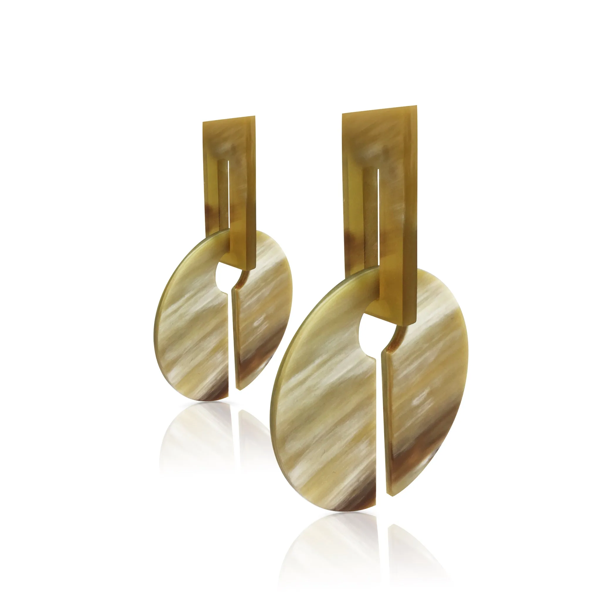 Genuine Buffalo Horn and Silver Earrings