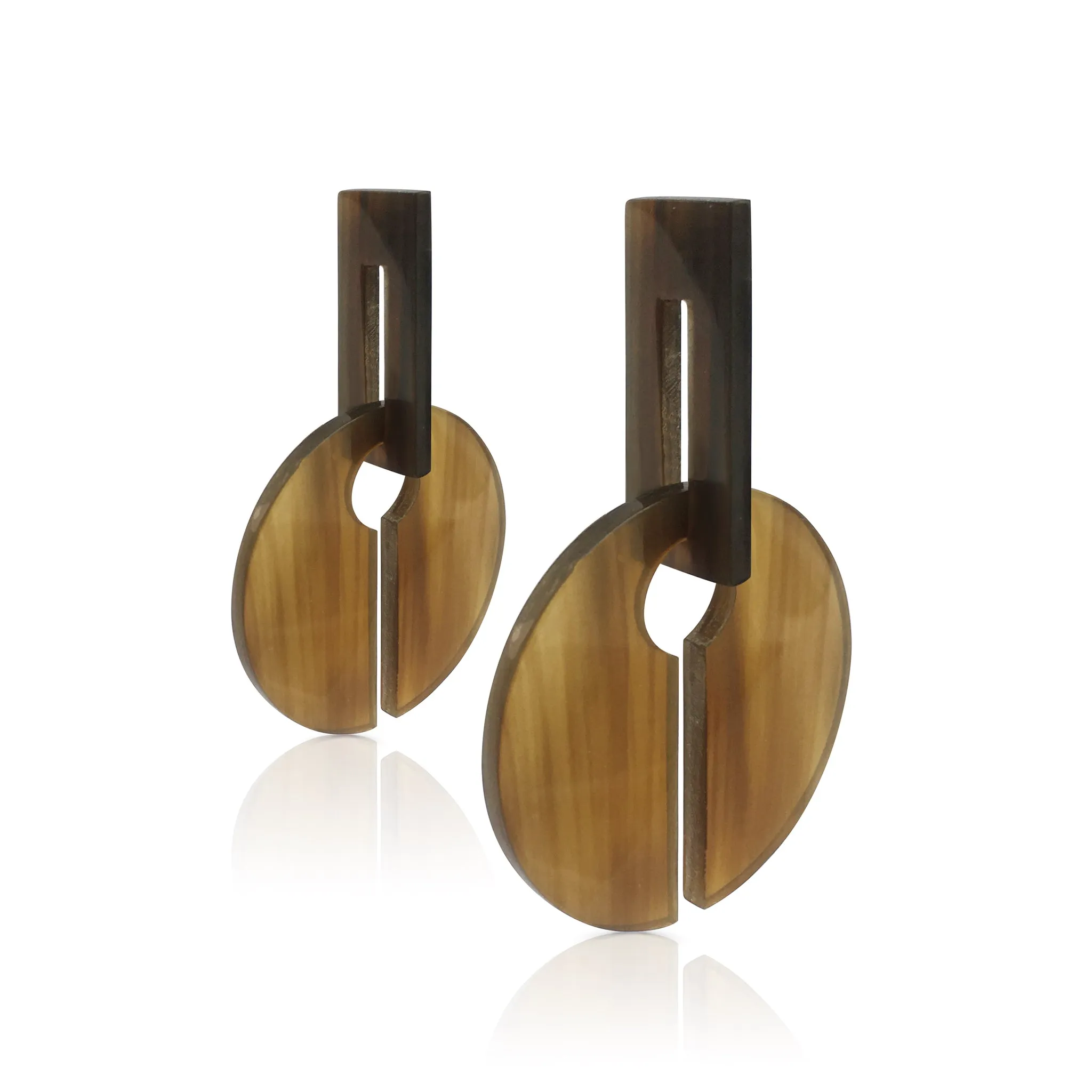 Genuine Buffalo Horn and Silver Earrings