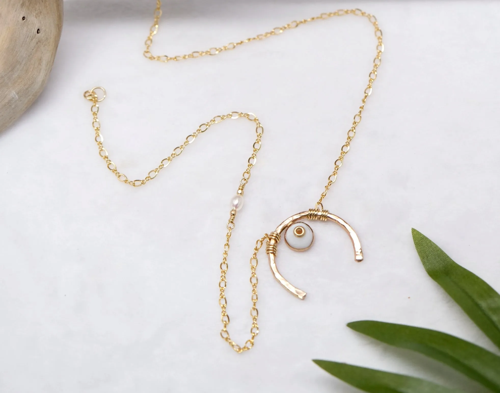 Half Moon Puka Necklace