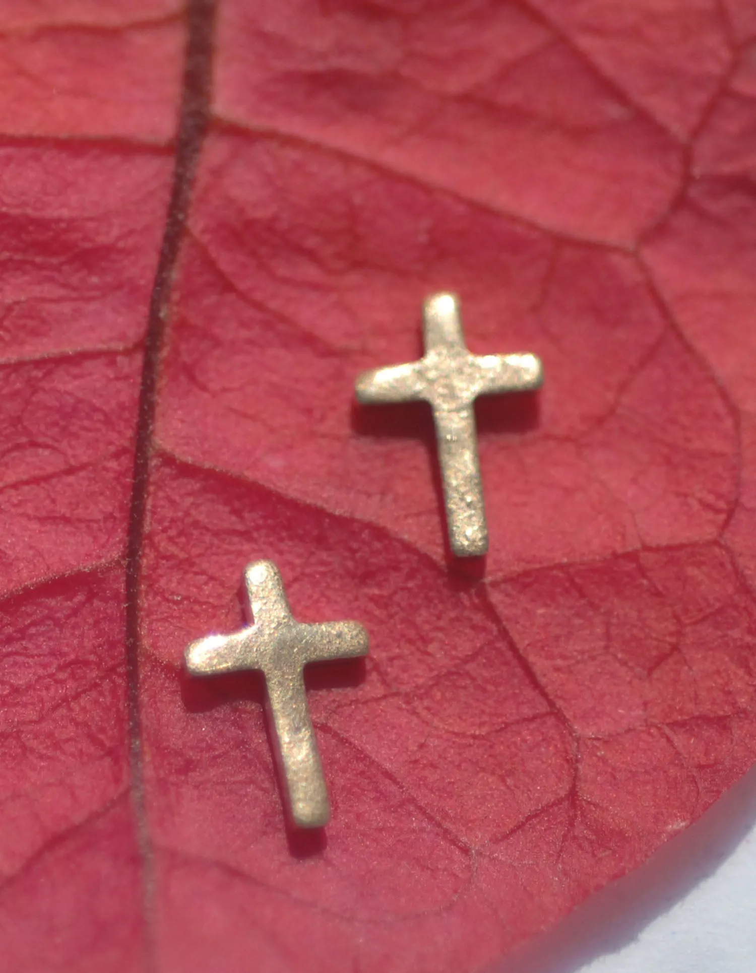 Hammered Religious Cross Most Tiny Metal Mini Blanks