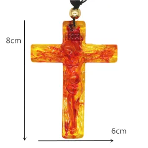 Hand Carved Jesus Cross Resin Catholic Relic Church Utensils Religious Jesus Crucifix Christmas Gift