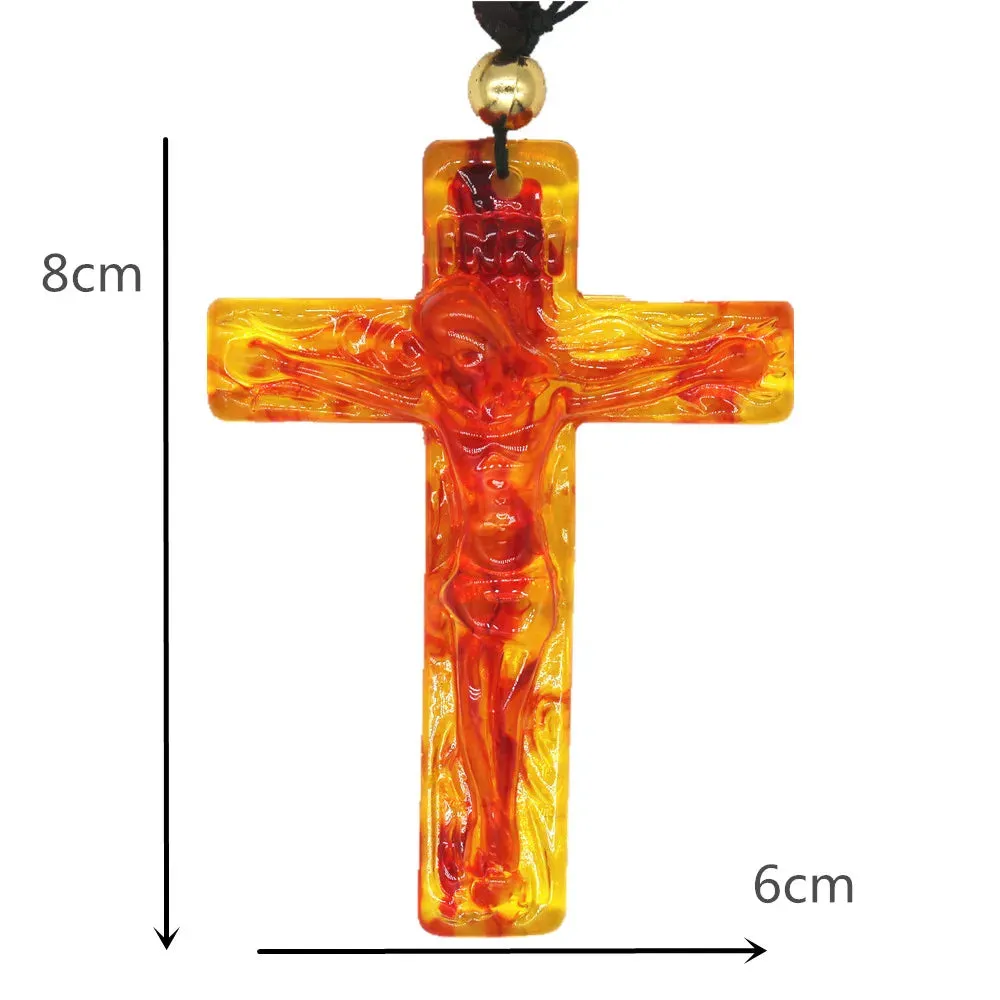 Hand Carved Jesus Cross Resin Catholic Relic Church Utensils Religious Jesus Crucifix Christmas Gift