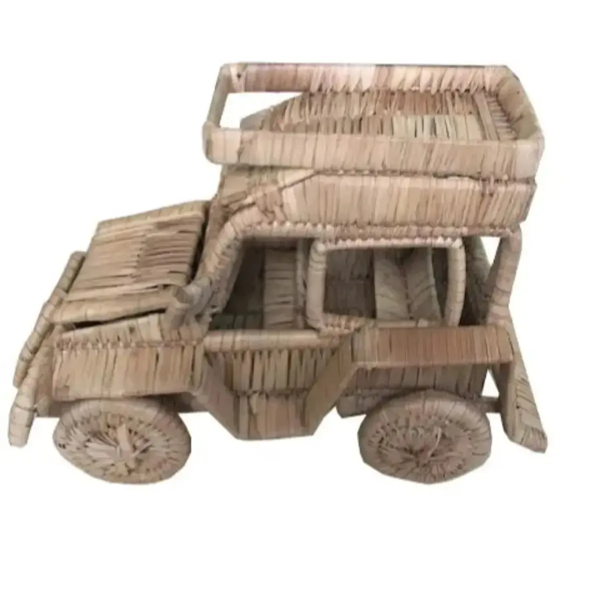 Hand Crafted Palm Leaf Model Of Land Rover - Rustic Charm Beautiful Detail