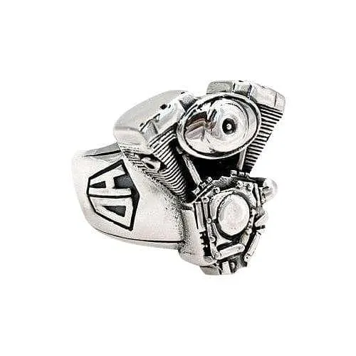 Harley Engine Sterling Silver Chopper Motorcycle Biker Ring