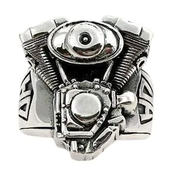 Harley Engine Sterling Silver Chopper Motorcycle Biker Ring