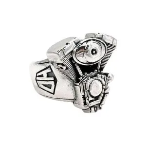 Harley Engine Sterling Silver Chopper Motorcycle Biker Ring